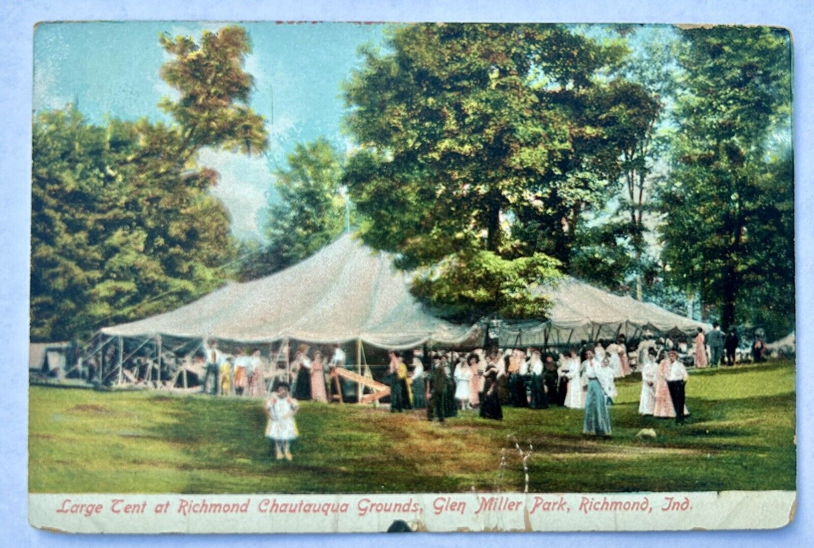 Richmond Chautauqua Grounds. Glen Miller Park. Indiana. Vintage Postcard