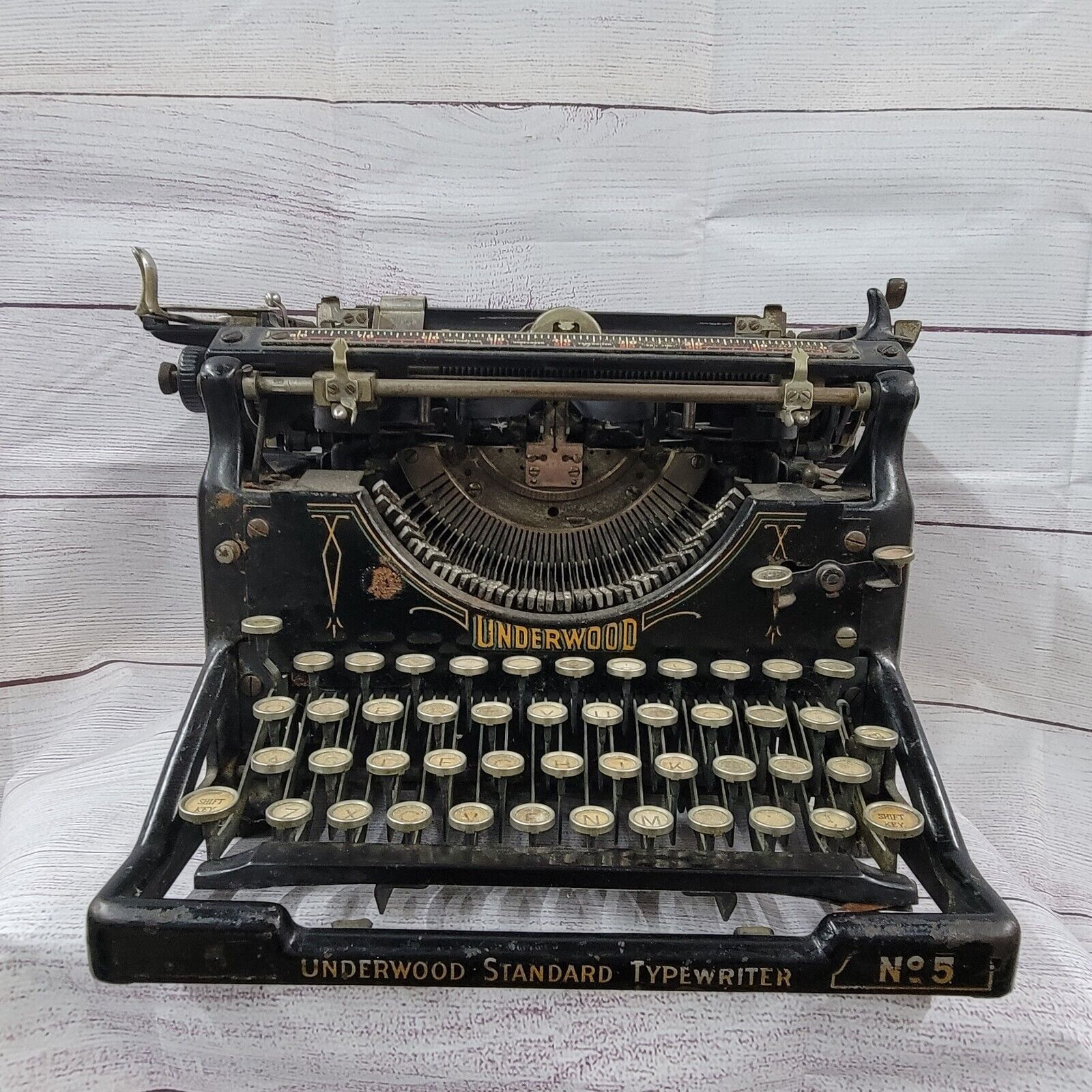 Vintage early 1900s underwood No.5 standard typewriter (non-operational)