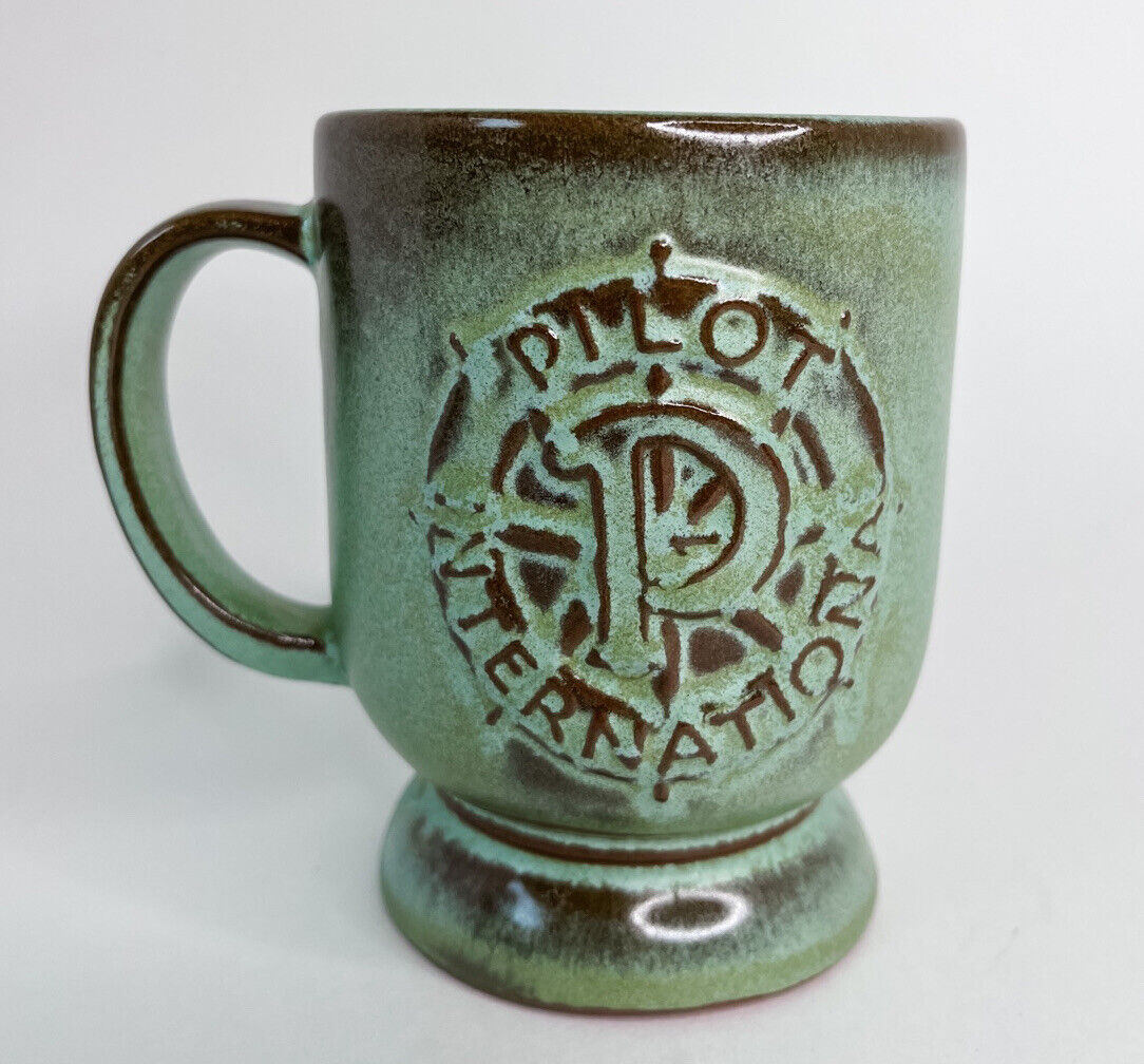 Mug Pilot International Green Frankoma Coffee Cup Vintage