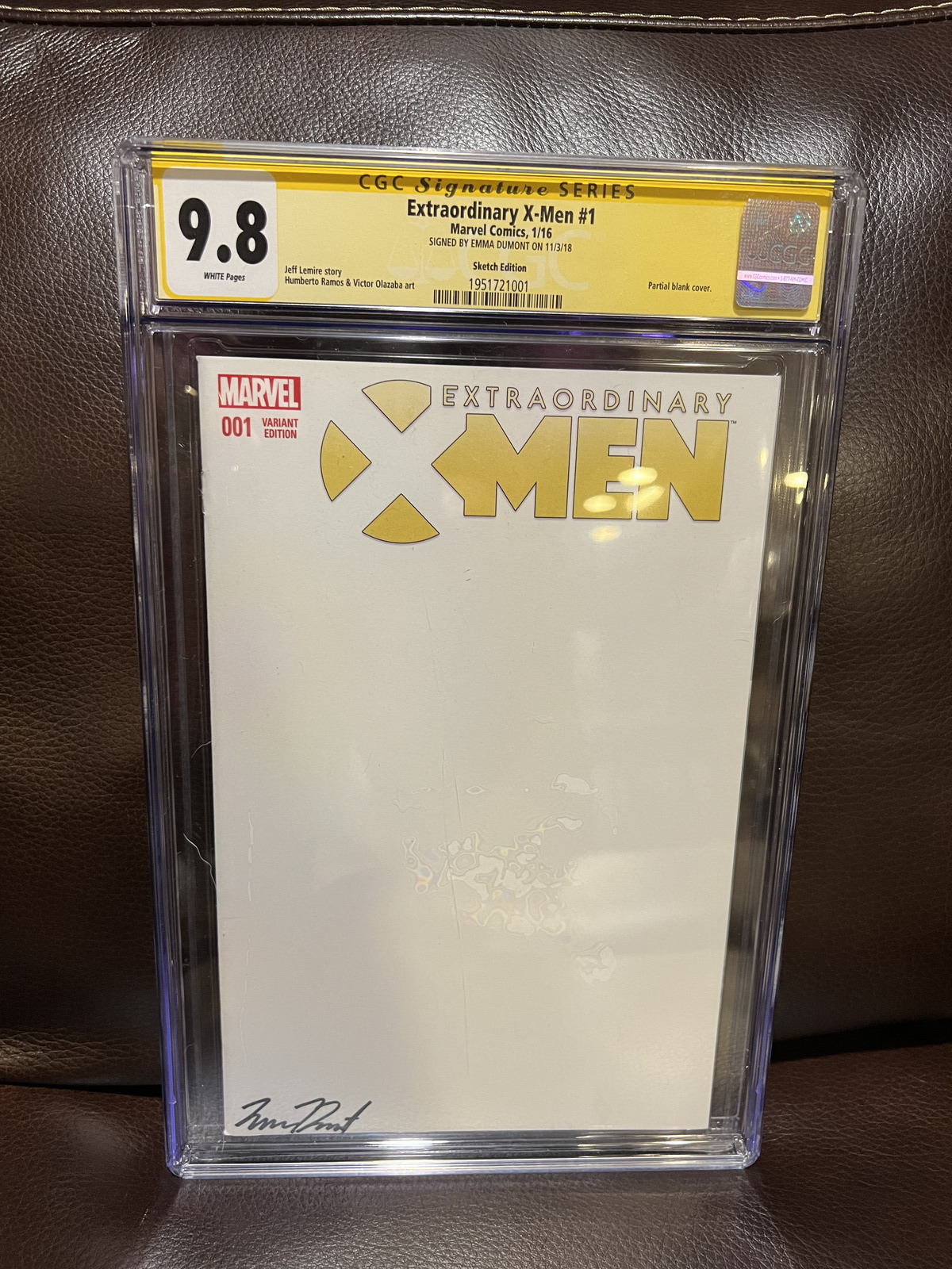 Extraordinary X-Men #1 CGC 9.8 SS Sketch Variant Signed Emma Dumont 1/16