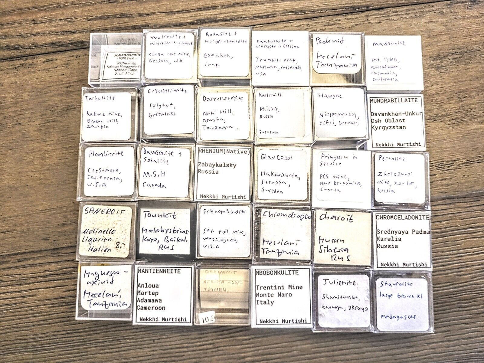 COLLECTION OF 30 DIFFERENT MICROMOUNT SPECIMENS ALL VERY RARE AND GOOD QUALITY
