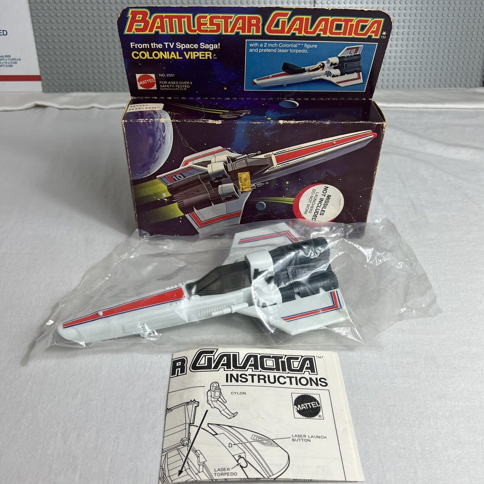 Mattel Battlestar Galactica Colonial Viper 1978 OPEN BOX SEALED BAGS