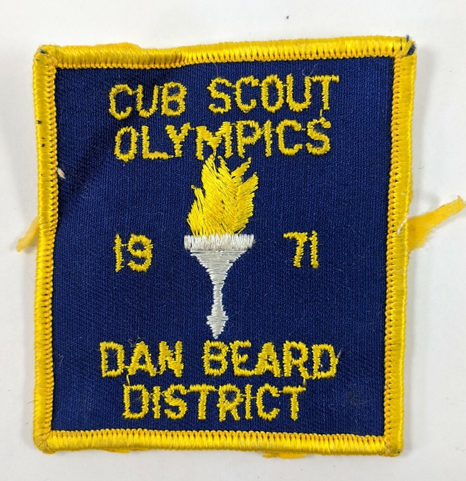 Cub Scout Olympics 1971 Dan Beard District Embroidered Patch