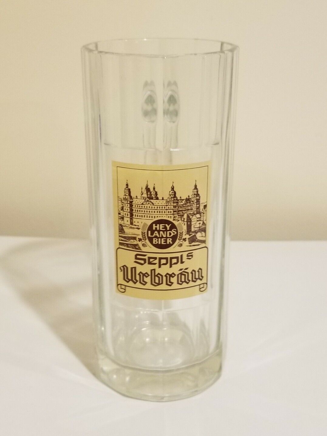 Vintage German Heylands Bier Seppl Urbrau Glass Beer Mug 0.4 Liter SOHM