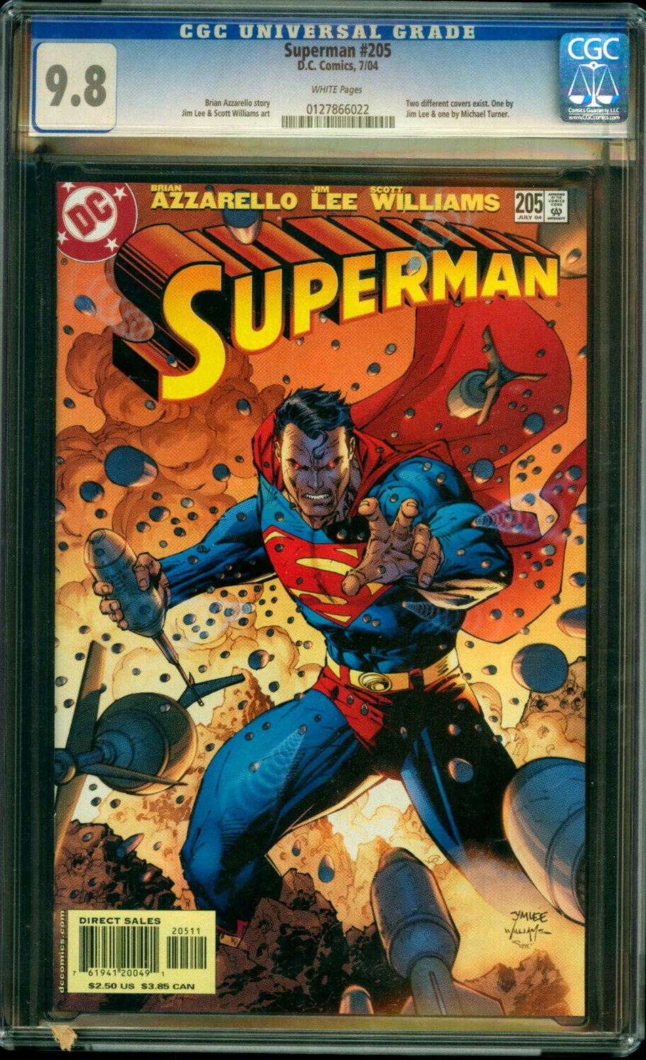 SUPERMAN #205 Jim Lee Variant CGC 9.8 NM/Mint 2004 204 DC Comics