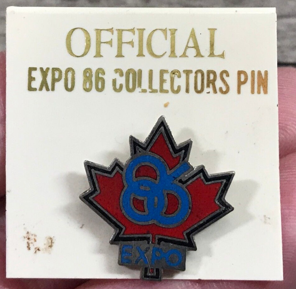 Official Expo 86 Canada Maple Leaf World\'s Fair Lapel Hat Jacket Souvenir Pin