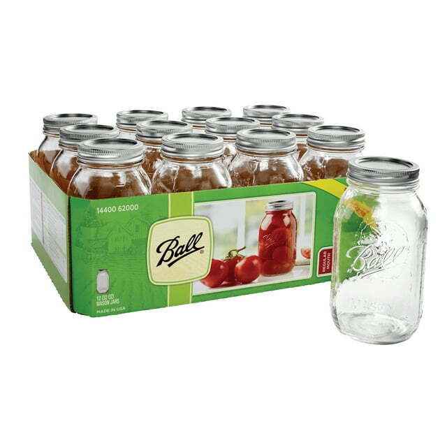 Ball Mason Regular Mouth Quart Jars with Lids and Bands, Set of 12-free shipping