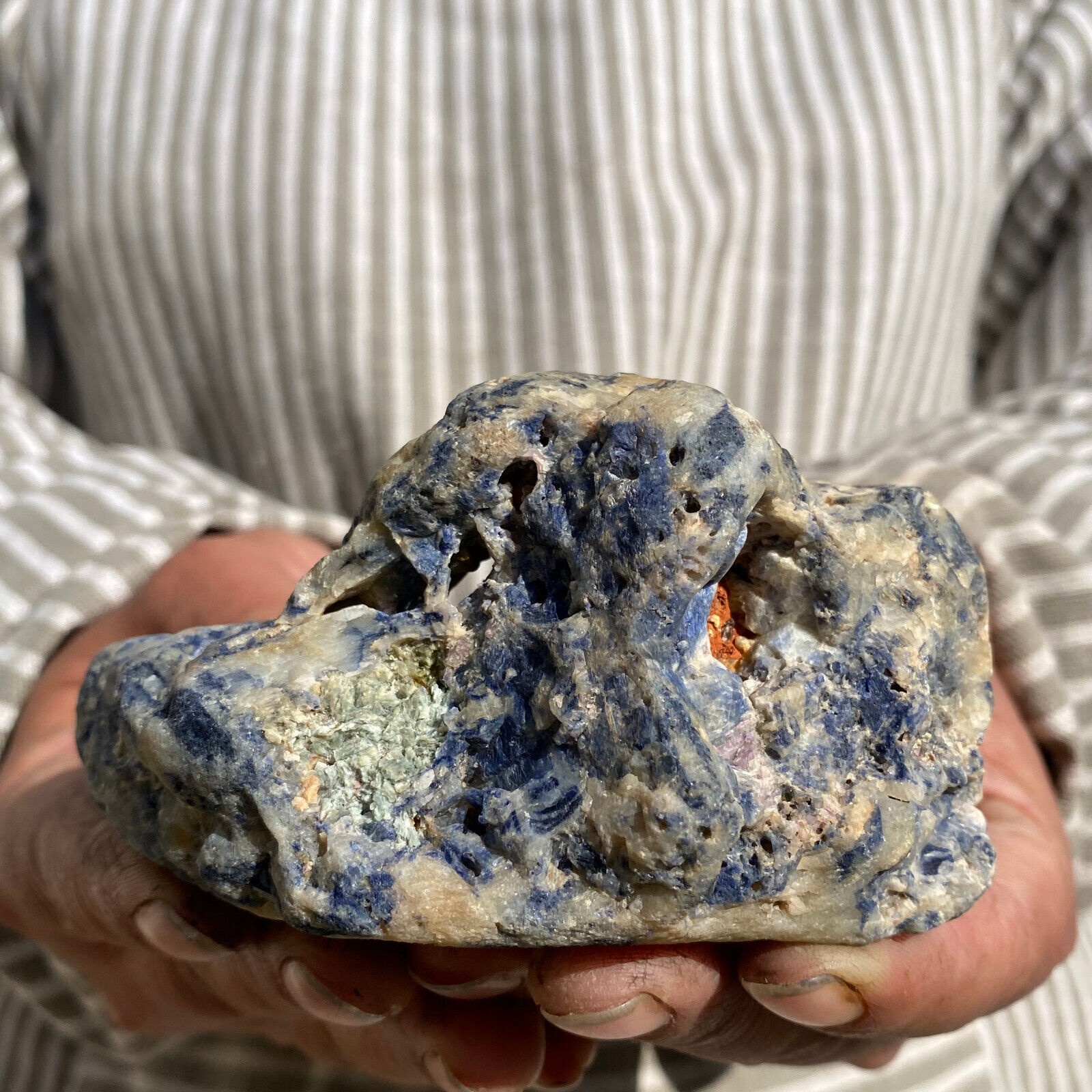 420g Large Unheated Blue Sapphire Corundum Hercynite In Matrix Rough Specimen