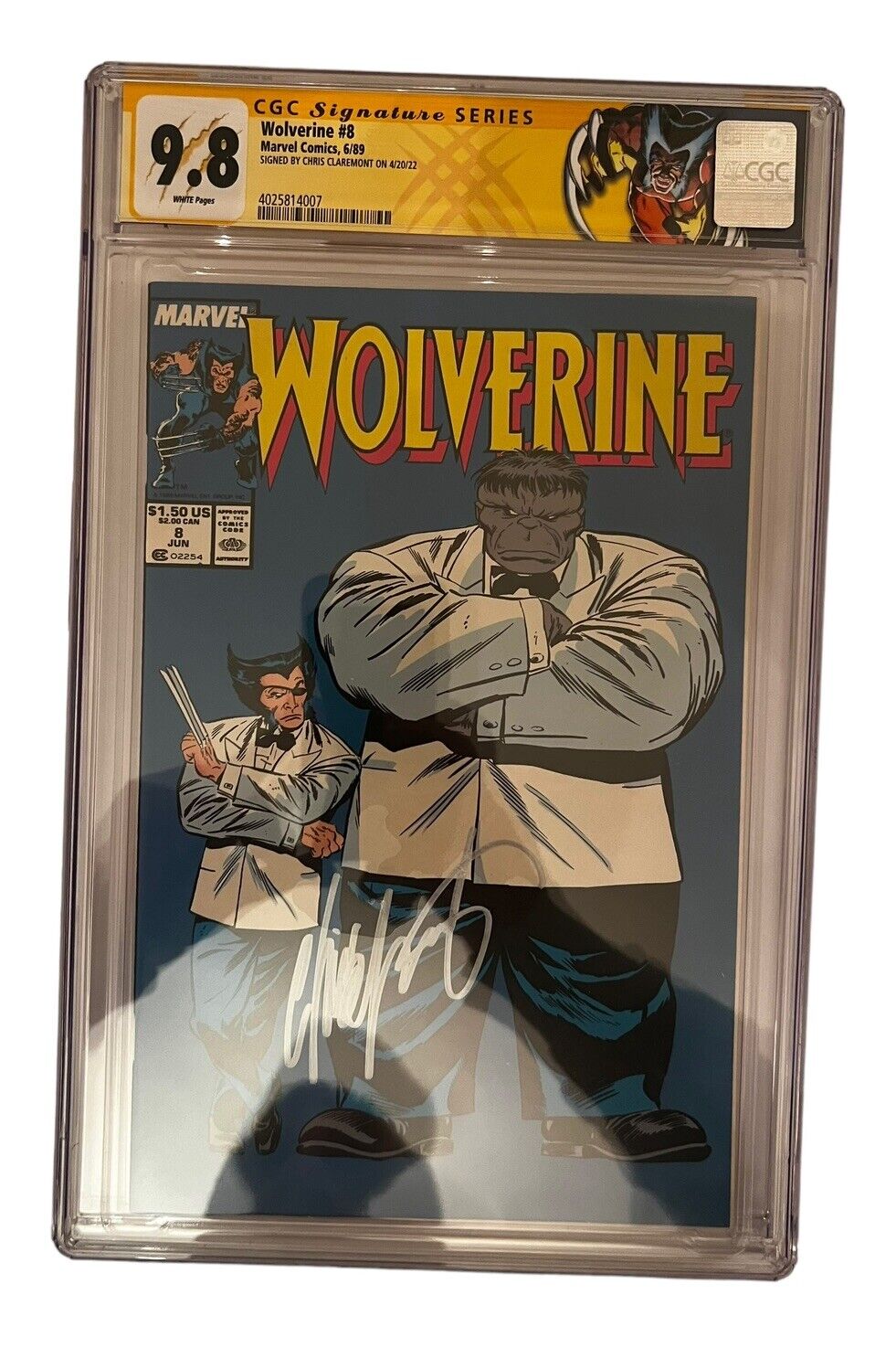 Wolverine (1989) # 8 (CGC 9.8 SS) 6/89 Signed Chris Claremont Marvel Universe