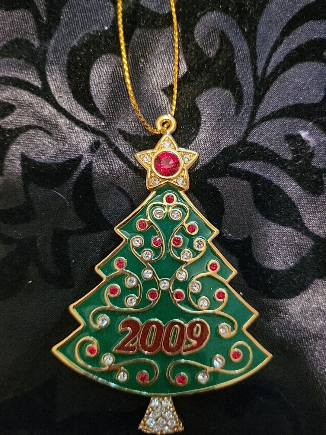 Danbury Mint 2009 Annual Christmas Tree Crystals Ornament In Box Rhinestones