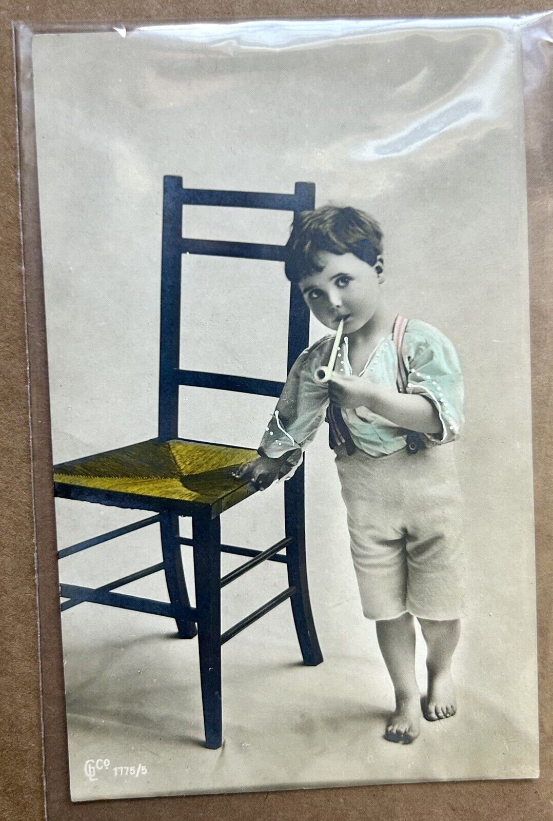 Young Child By Chair Vintage Postcard. Germany.