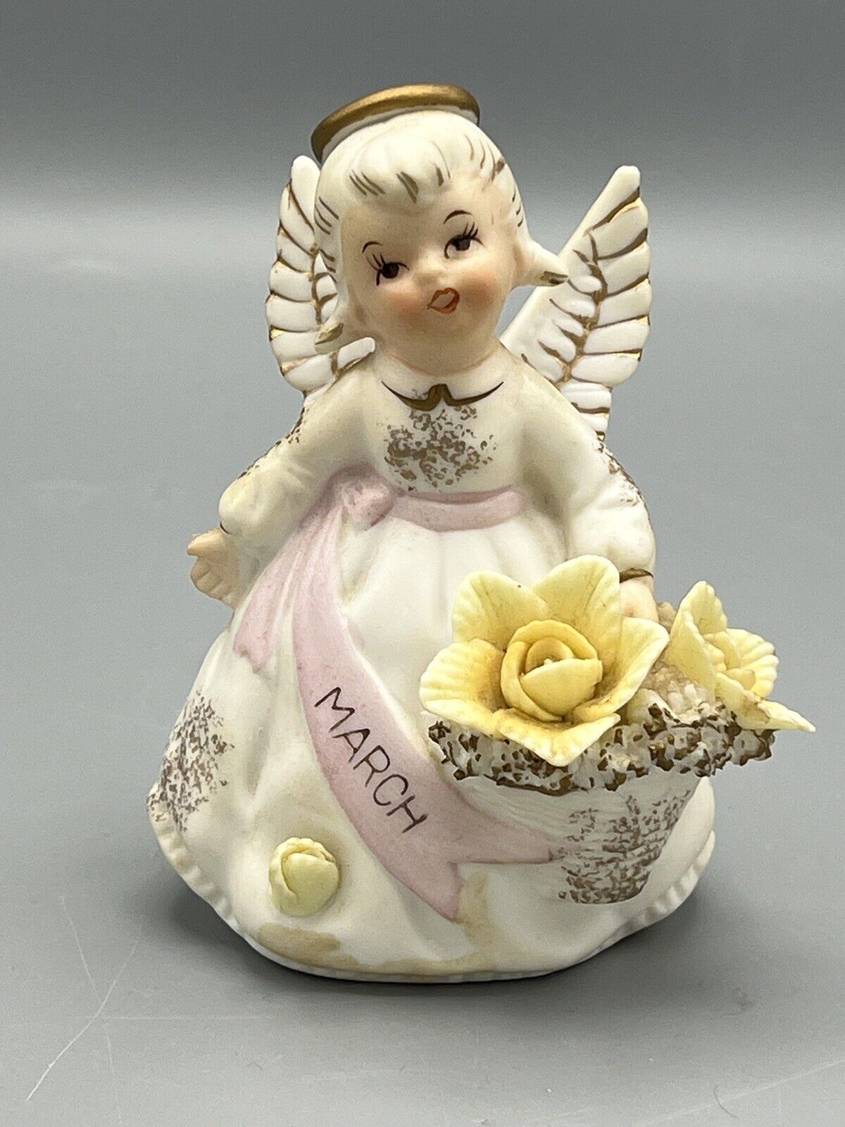 Vintage Lefton March Birthday Angel Porcelain Japan 4\