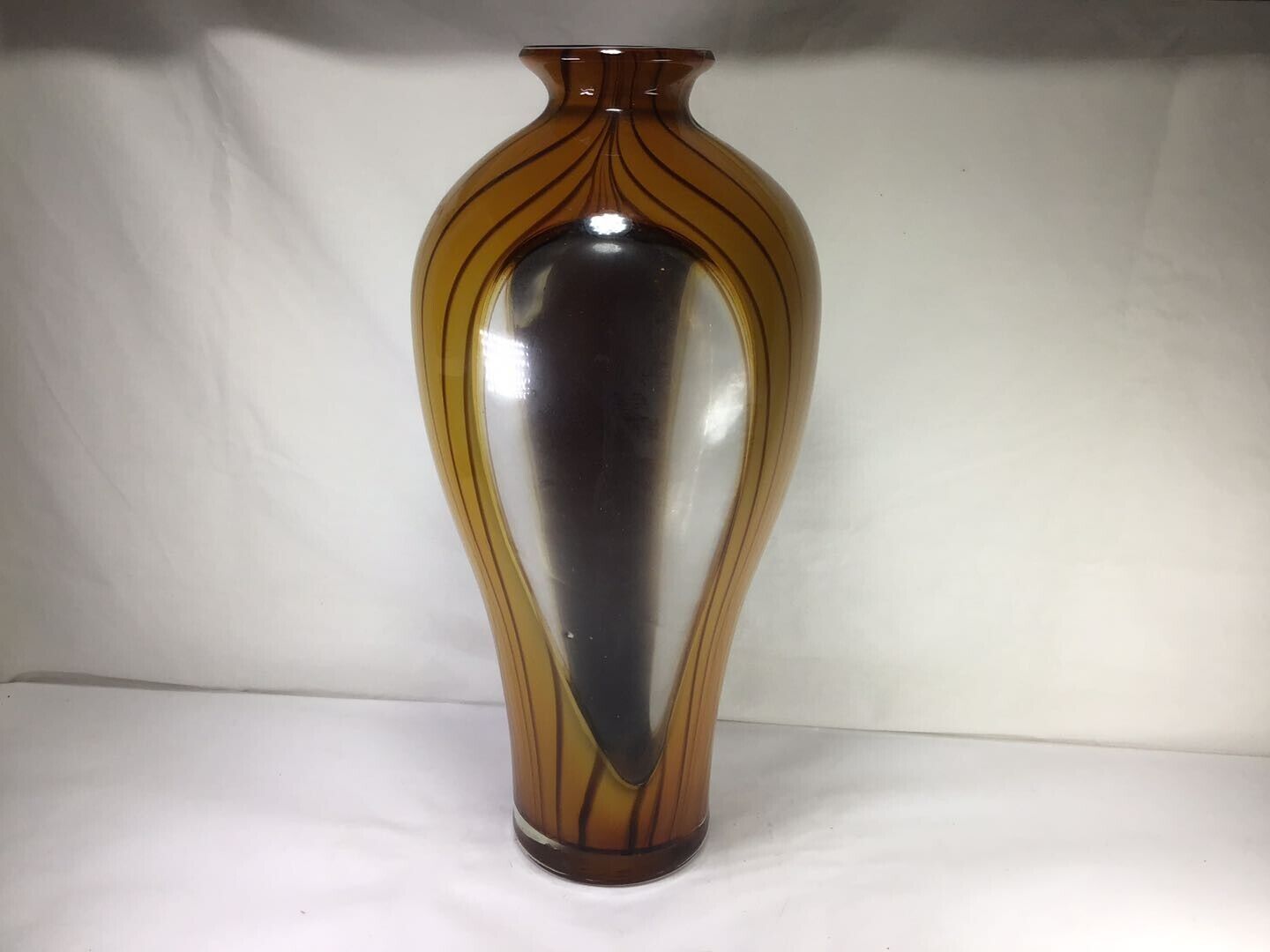 Z50 Vintage Antique Classic Intricate Design Heavy Murano Blown Glass Vase