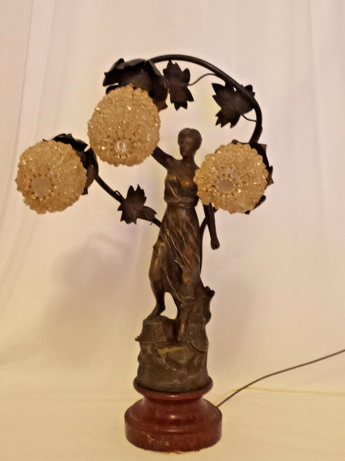 Late 19th Century Art Nouveau Newel Post Lamp by Fabrication Francaise Paris