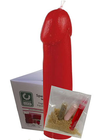 Red Male Genital Candle Kit / Kit de Vela Roja Genital Masculino