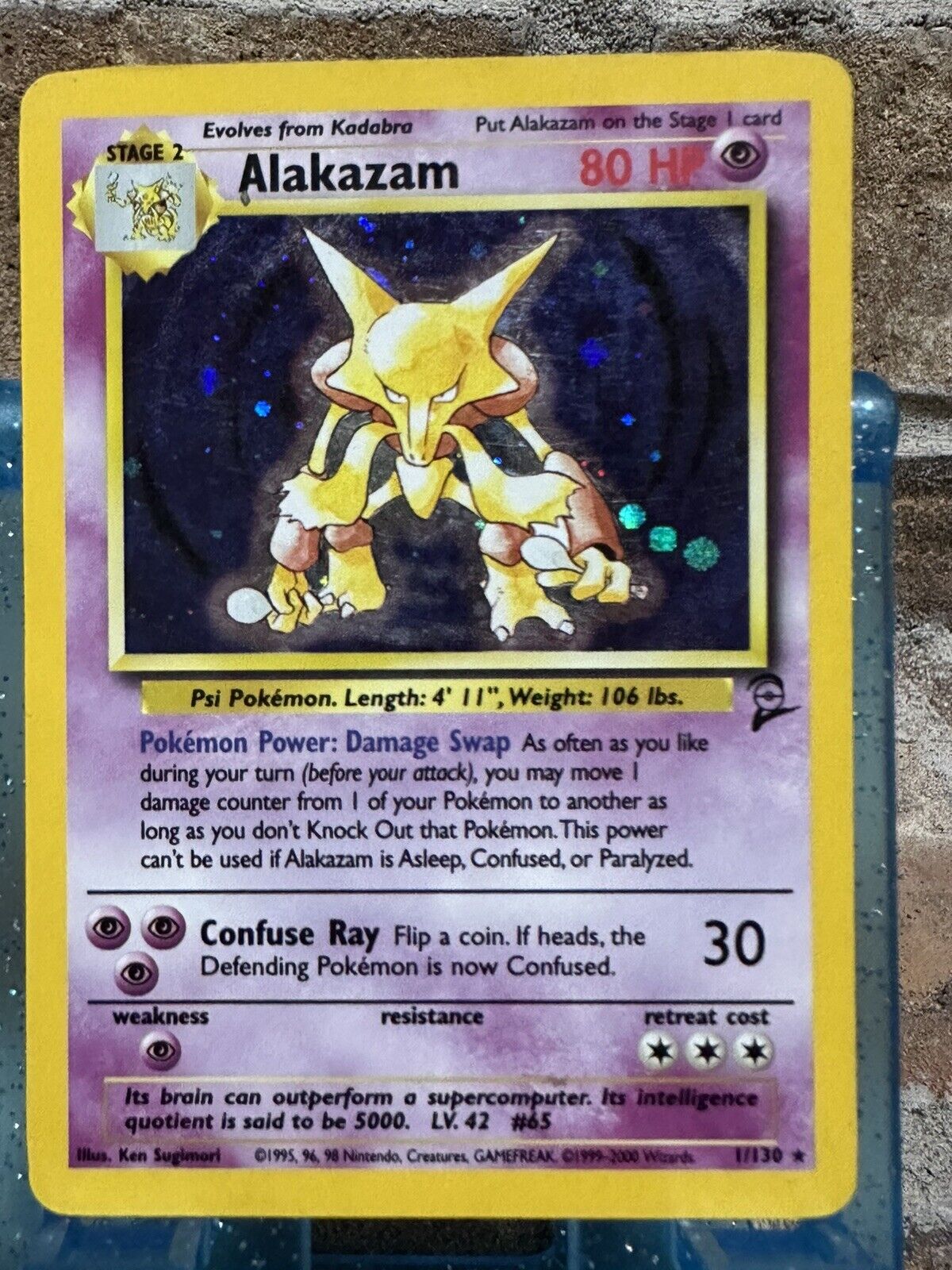 Alakazam Base Set 2 Holo Rare 1/130 2nd Edition Pokémon TCG
