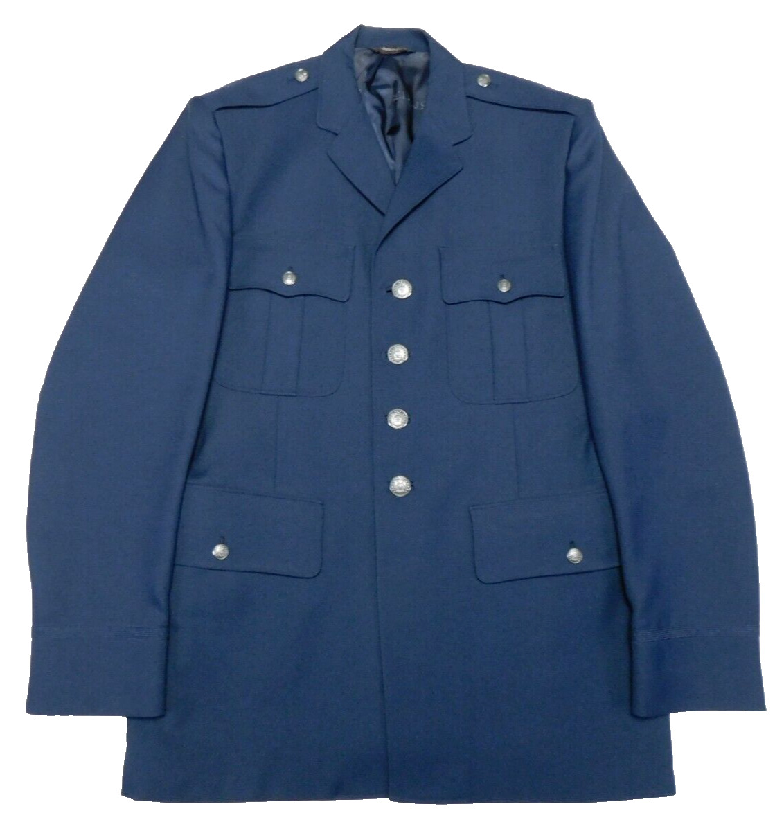 Vintage US Air Force Coat 43 Long Officer Polyester Serge Service Dress Uniform