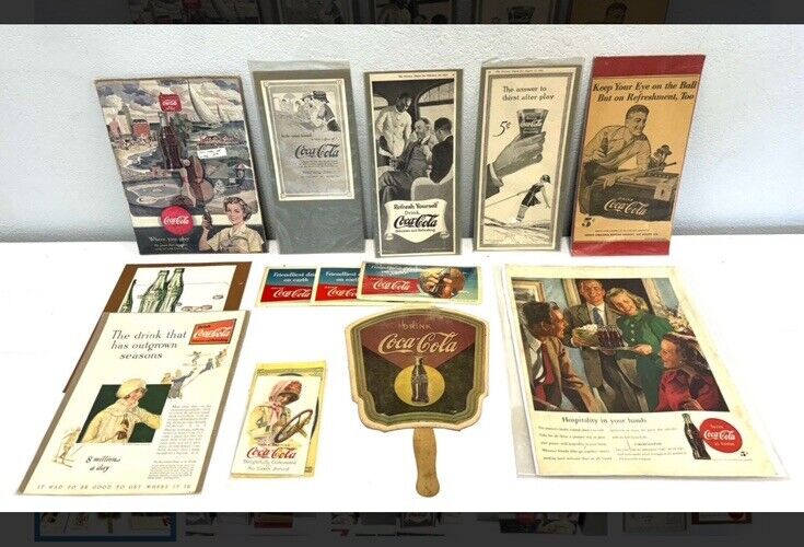 15pc Antique & Vintage Coca-Cola Advertising Collection 1920’s 40’s 60’s 70’s