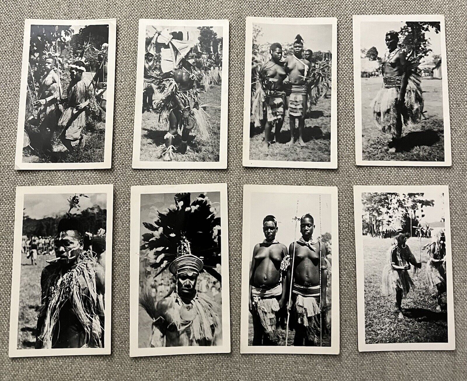 Vintage African Tribe Pictures Black And White Lot Of 8 1940s Photos Snapshots