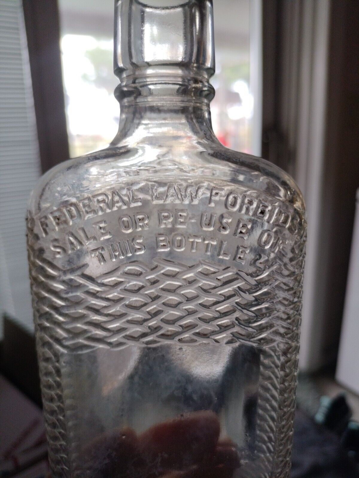 1940s Whiskey Bottle  HALF PINT  WW2 Era