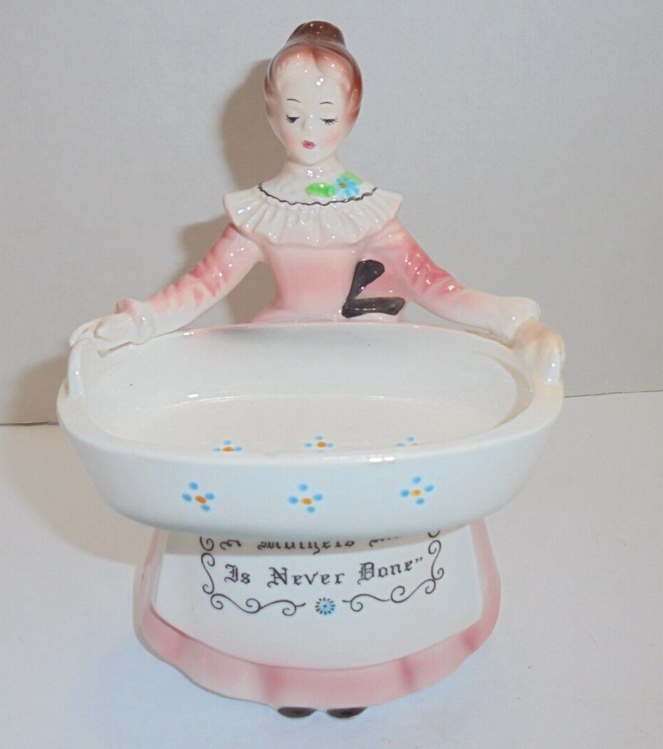 Vintage Enesco A Mother’s Work Is Never Done Soap Scouring Pad Holder