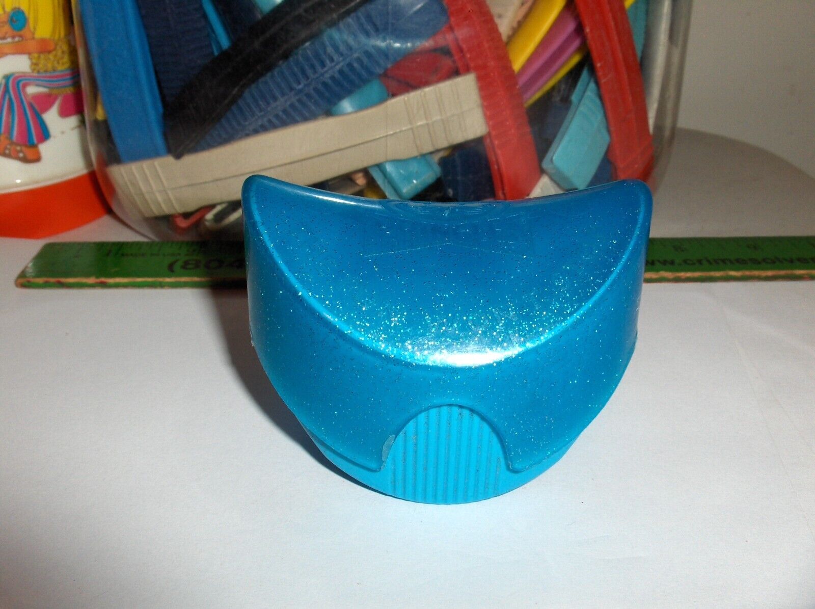 Vintage Turquoise Flake-Blue Pringles Chip Container-Once You Pop-Fun Won\'t Stop