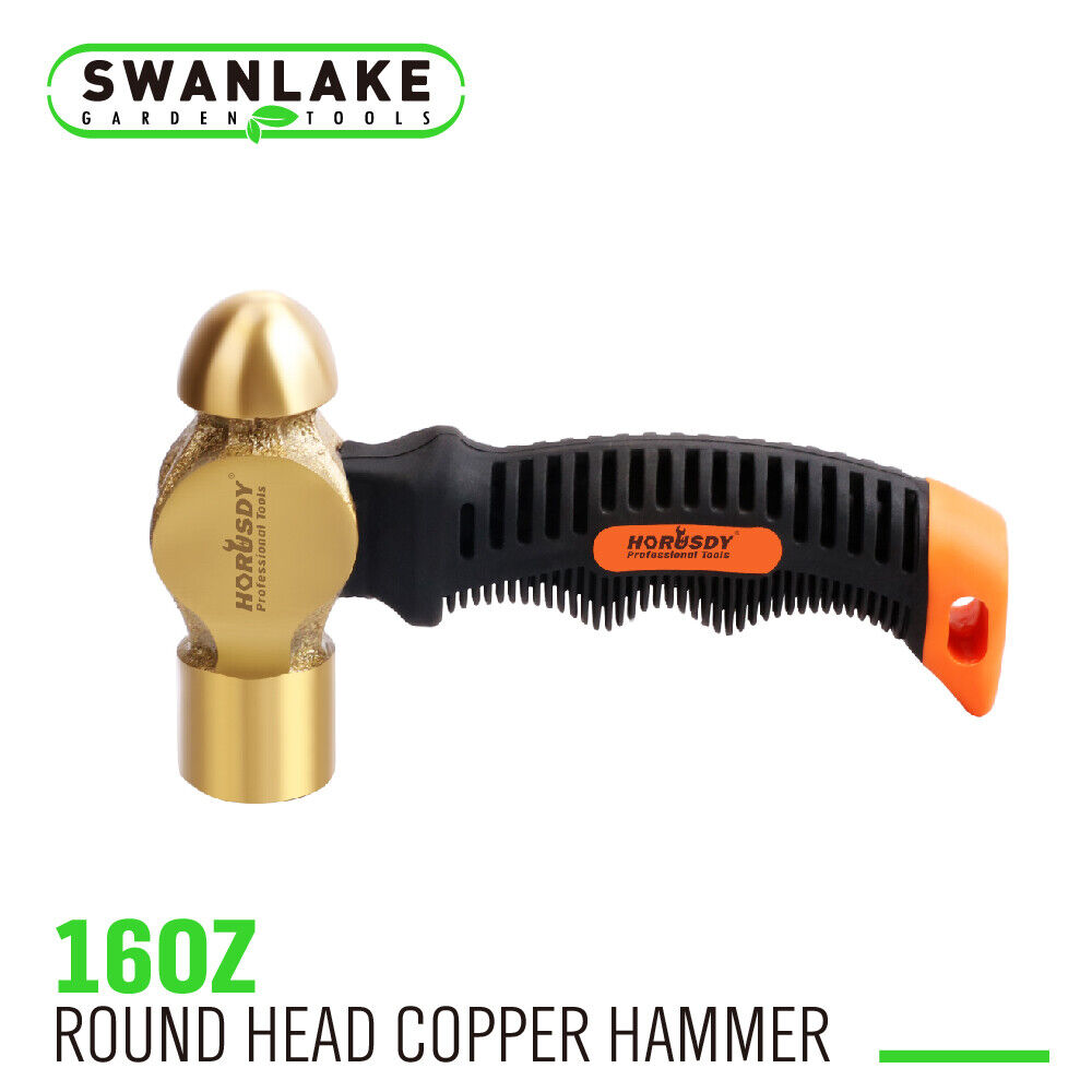 16 Oz Stubby Copper Hammer w/ Fiberglass Handle Non-Sparking Hand Tool