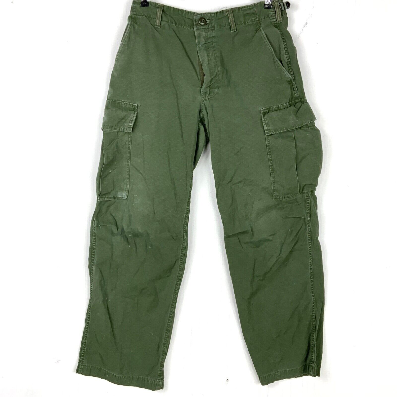 Vintage Military Og-107 Trousers Size 28 1/2 x 31 Green Vietnam Era 60s 70s