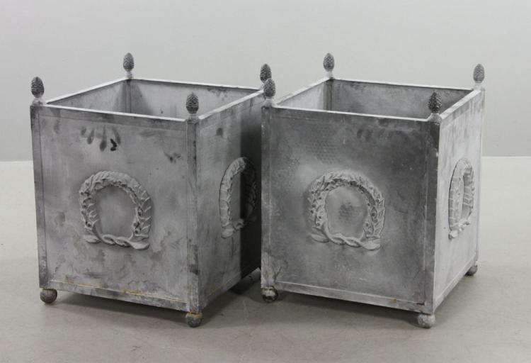 Pr. Classical Style Steel Planters Lot 406