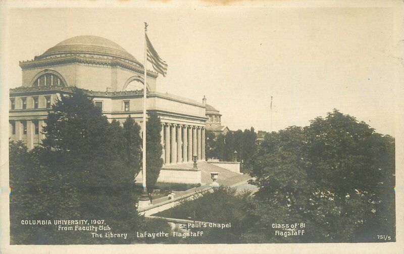 New York C-1910 Postcard Columbia University Chapel Library 21-12432