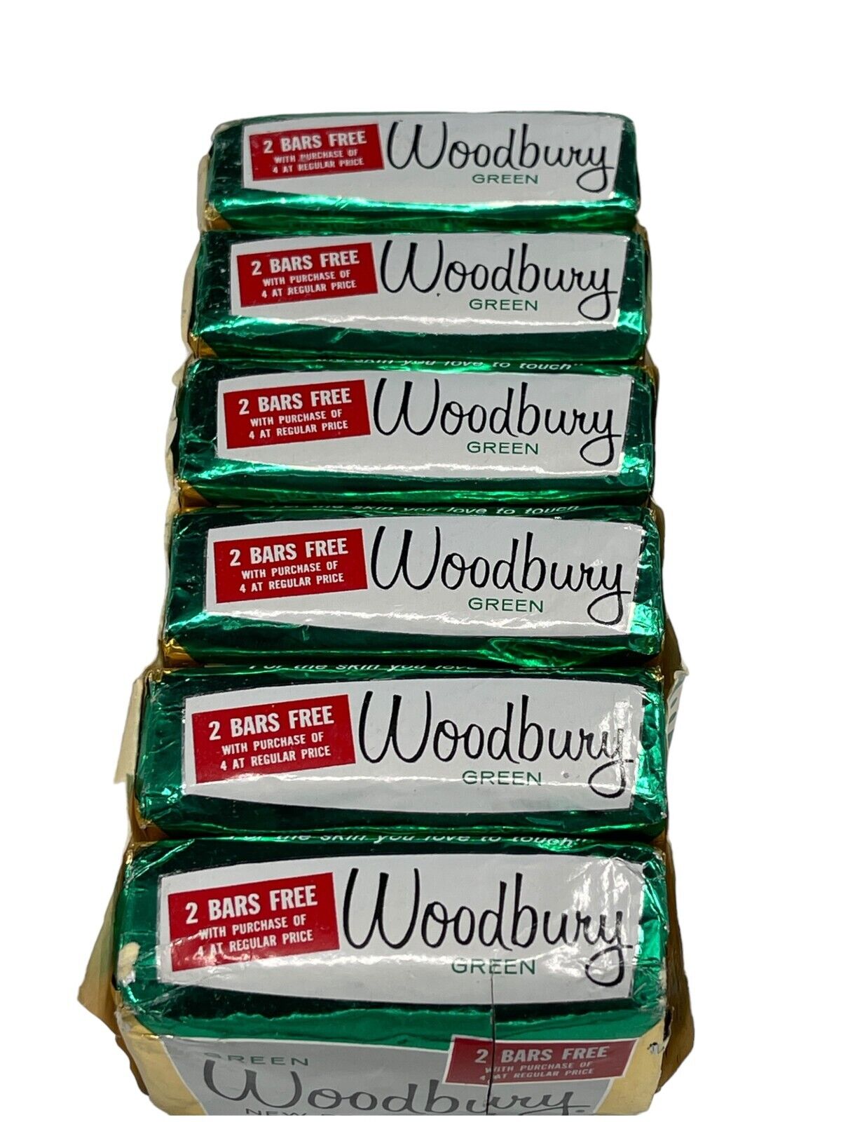Vintage Woodbury 3oz Lot Of 6 Fresh Green Beauty Bar Soap