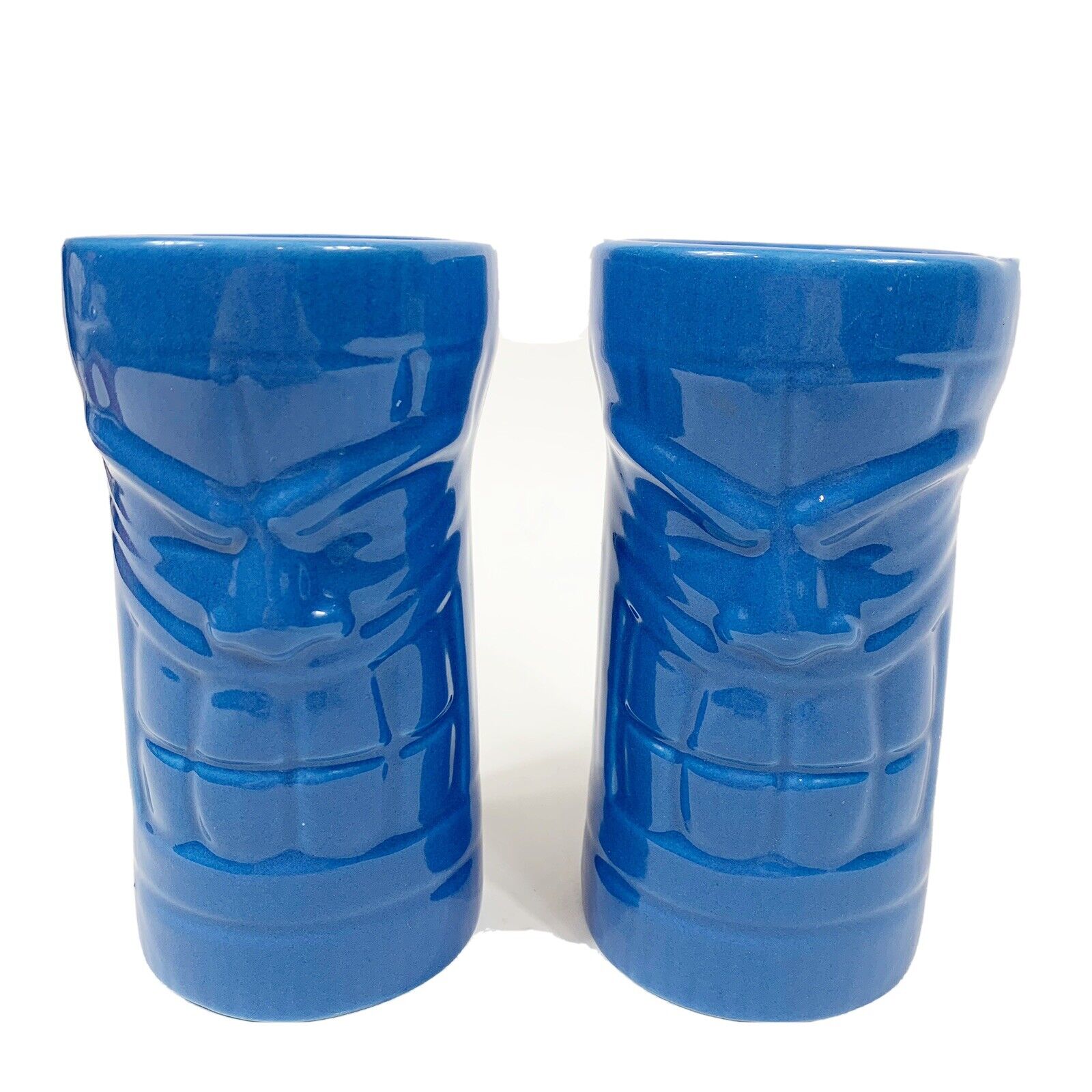 Lot Of 2 Astral Tequila Tiki Promo Mugs 6” Blue Ceramic