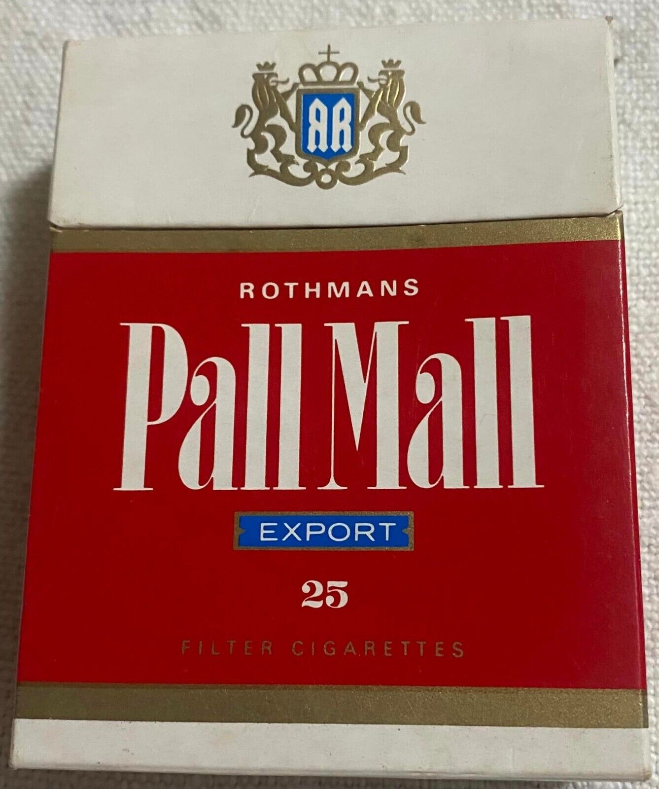 Vintage Pall Mall Export 25 Filter Cigarette Cigarettes Cigarette Paper Box