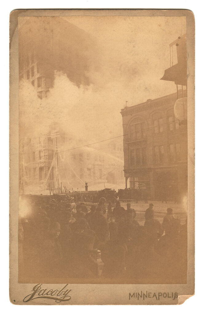 1891 Cabinet Card Lumber Exchange Building Fire, Minneapolis, Minnesota, Jacoby