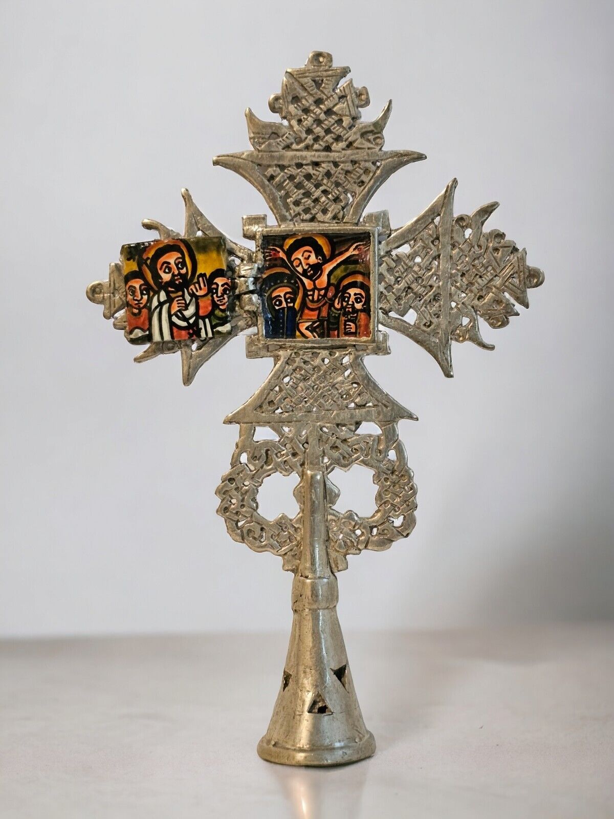 Ethiopian Orthodox Cross Icon  Handmade Processional  Ethiopia Home Decor Marry