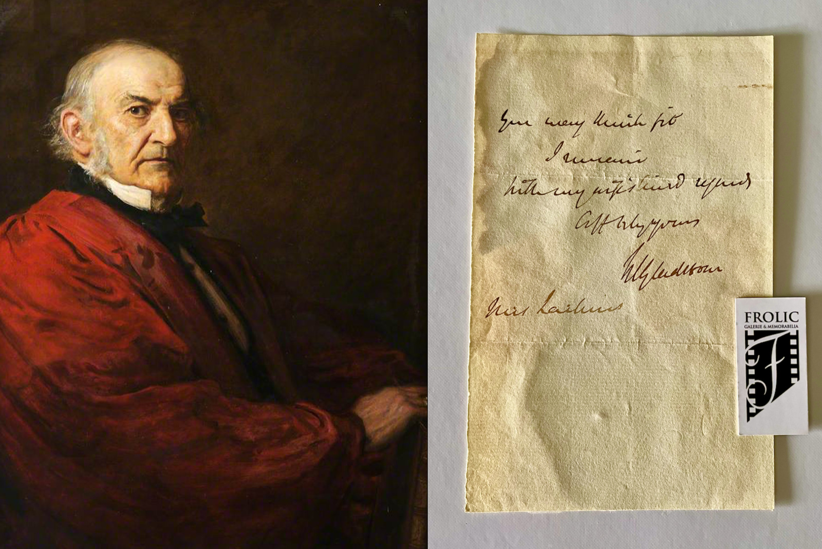WILLIAM GLADSTONE U.K Prime Minister Signed Note JSA (LOA) The Grand Old Man