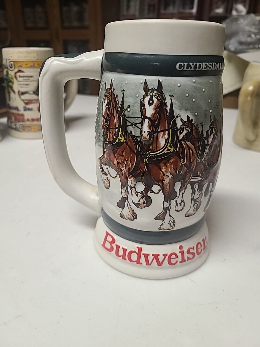1982 Budweiser 50th Anniversary Clydesdale’s Holiday Beer Stein Mug