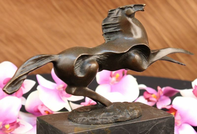 Stallion Racing Horse Handcrafted Bronze Sculpture Statue Figurine Figure Sale