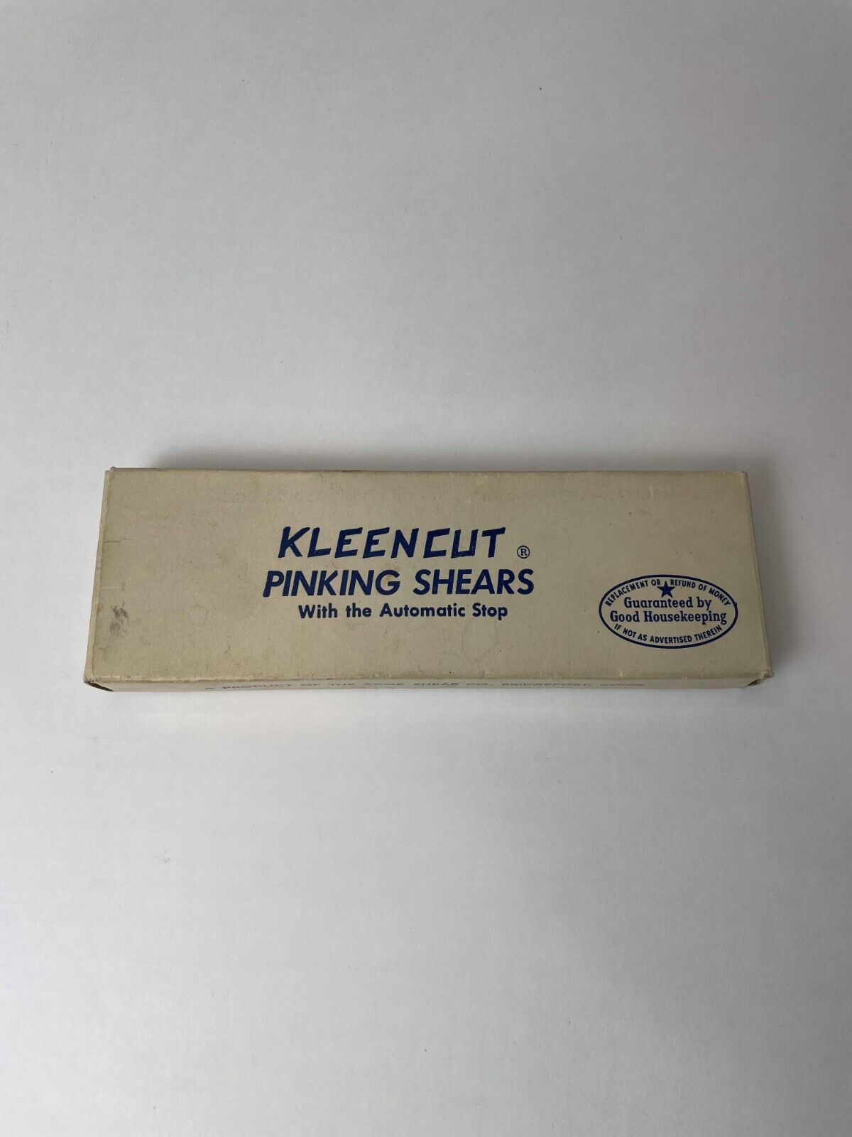 Vintage Kleencut Pinking Shears Fabric Scissors with Automatic Stop Original Box
