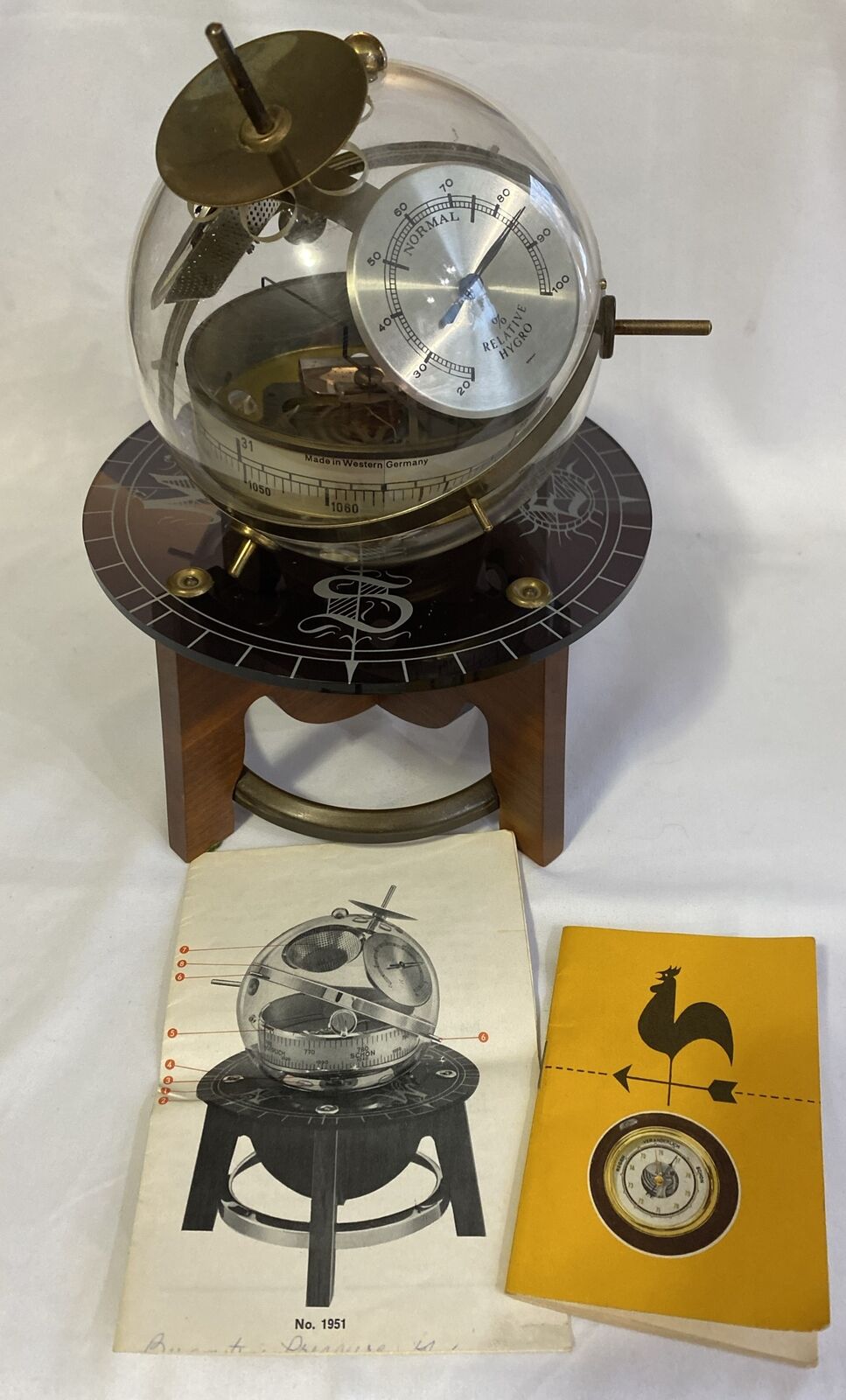 MCM Sputnik Table Barometer Weather Station Huger BGM Western Germany Model 1951