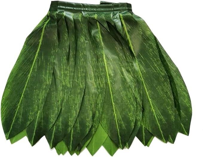 Hawaiian Ti Leaf Hula Green Skirt Luau Party Accessory [Adult] [22\