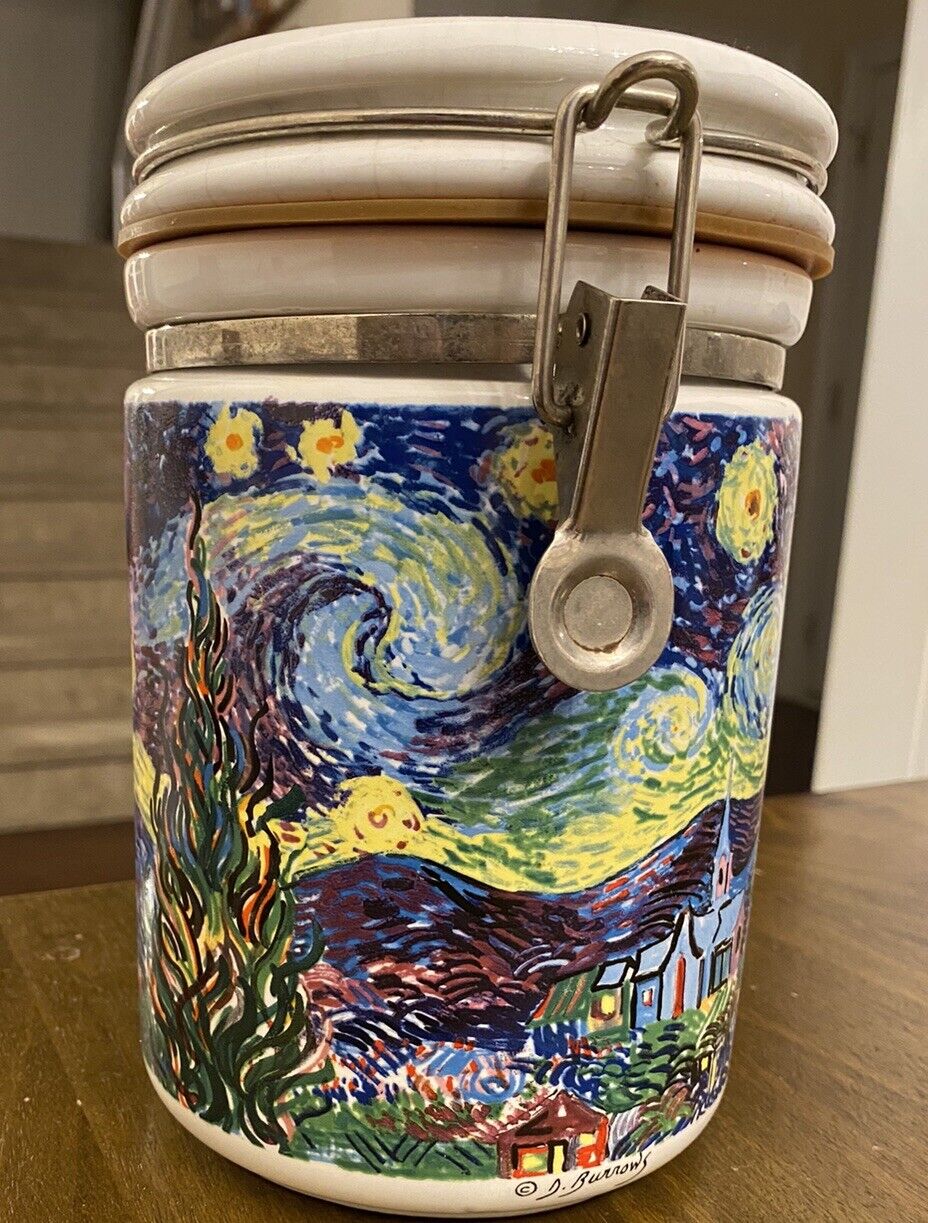Flour Canister Kitchen Storage Container Starry Night Chaleur Masters 8inch