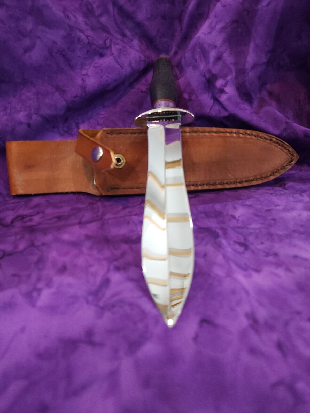 STEVE VOORHIS  Handmade Spear Point Dagger Knife 12.75 w/ Sheath 