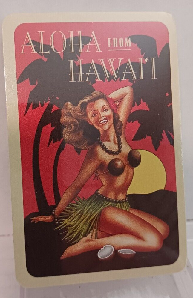 Aloha From Hawaii Sealed Coconut Bikini Hula Skirt Playing Card in Plastic Case