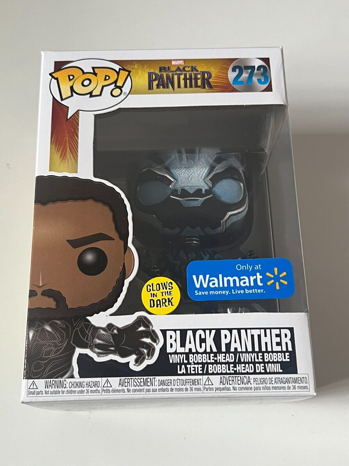 Funko Pop Marvel Black Panther GITD Walmart Exclusive Black Panther - #273