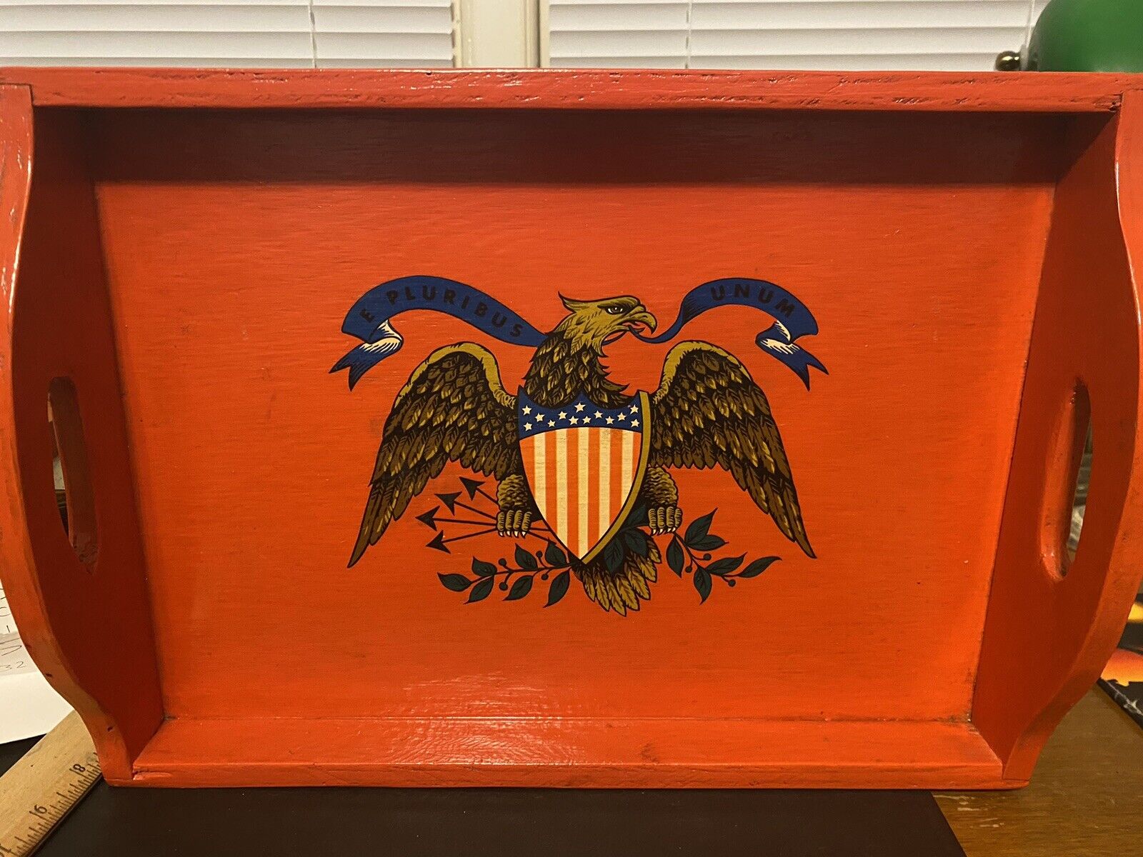 Bicentennial Chic Midcentury Serving Tray Eagle Shield Americana