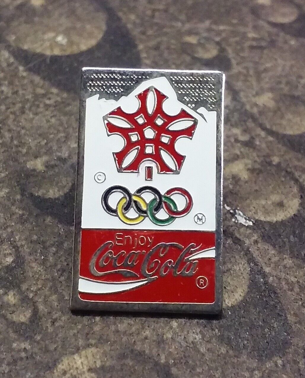 Coca Cola pin badge Calgary Winter Olympics