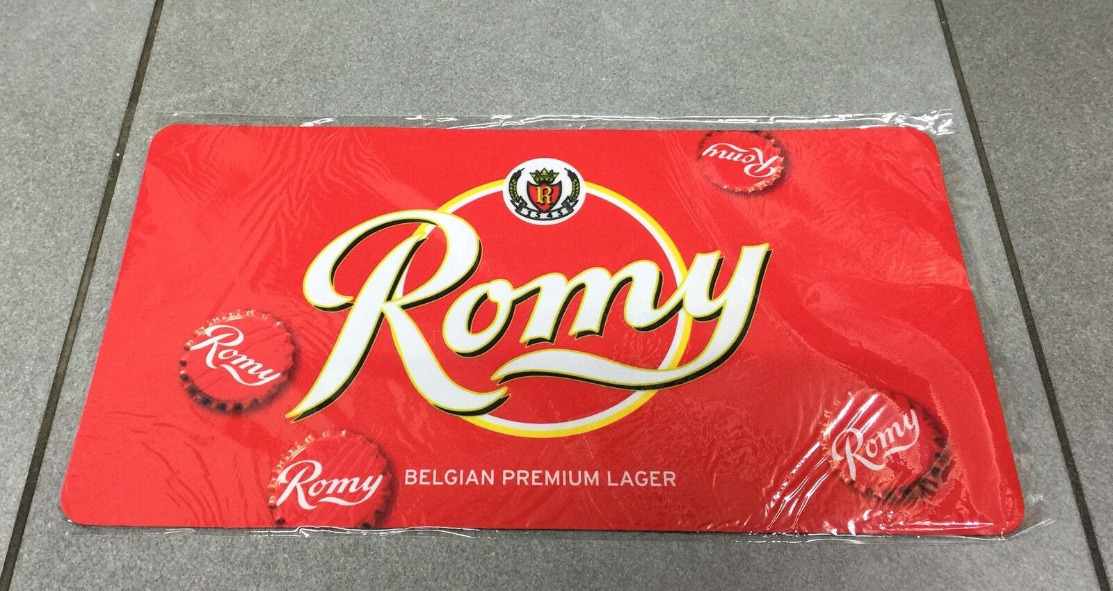  OFFICIAL RED BAR MAT BELGE BEER BEER ROMY BELGIAN PREMIUM LAGER