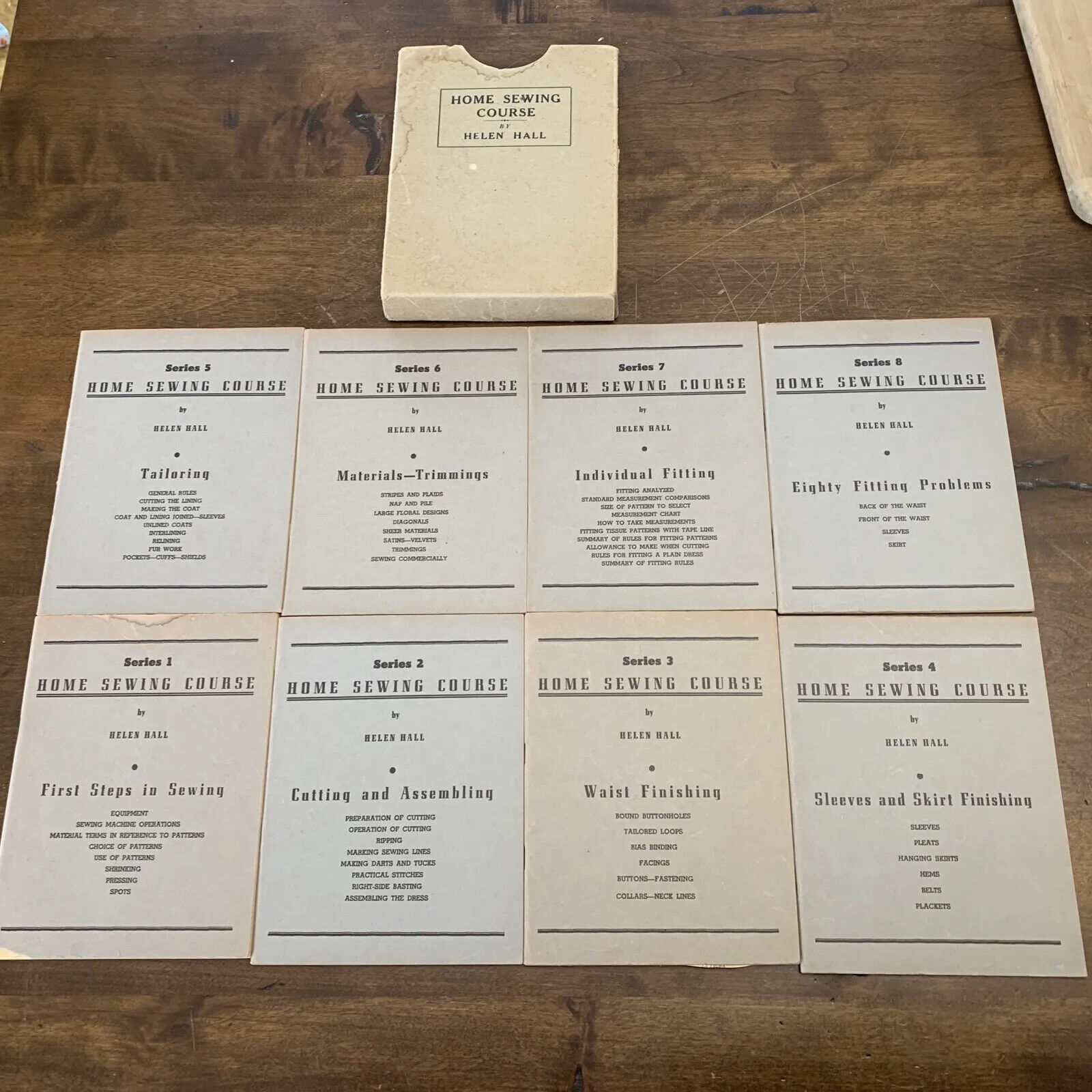 Home Sewing Course by Helen Hall Series 1-8 Booklets Copyright 1936-1937