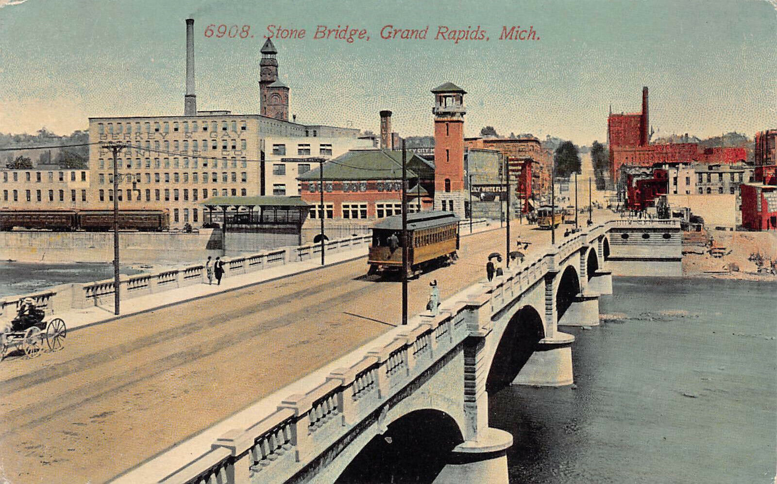 Stone Bridge, Grand Rapids, Michigan, Early Postcard